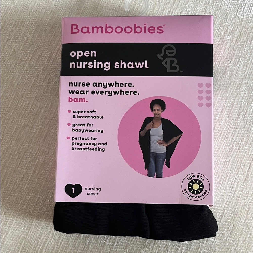 BAMBOO Black Nursing Shawl